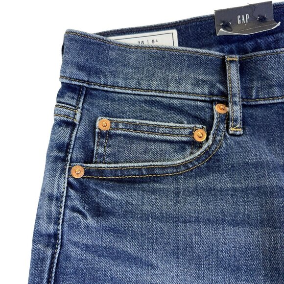 Gap Womens Blue Cotton Polyester Denim Slim Mid-Rise Stretch Jeans Size 28 - New - Picture 5 of 9
